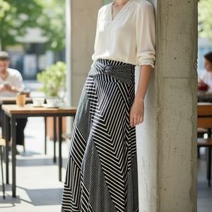 Robert Louis Asymmetric Maxi Skirt Womens Sz 2X Black and Brown